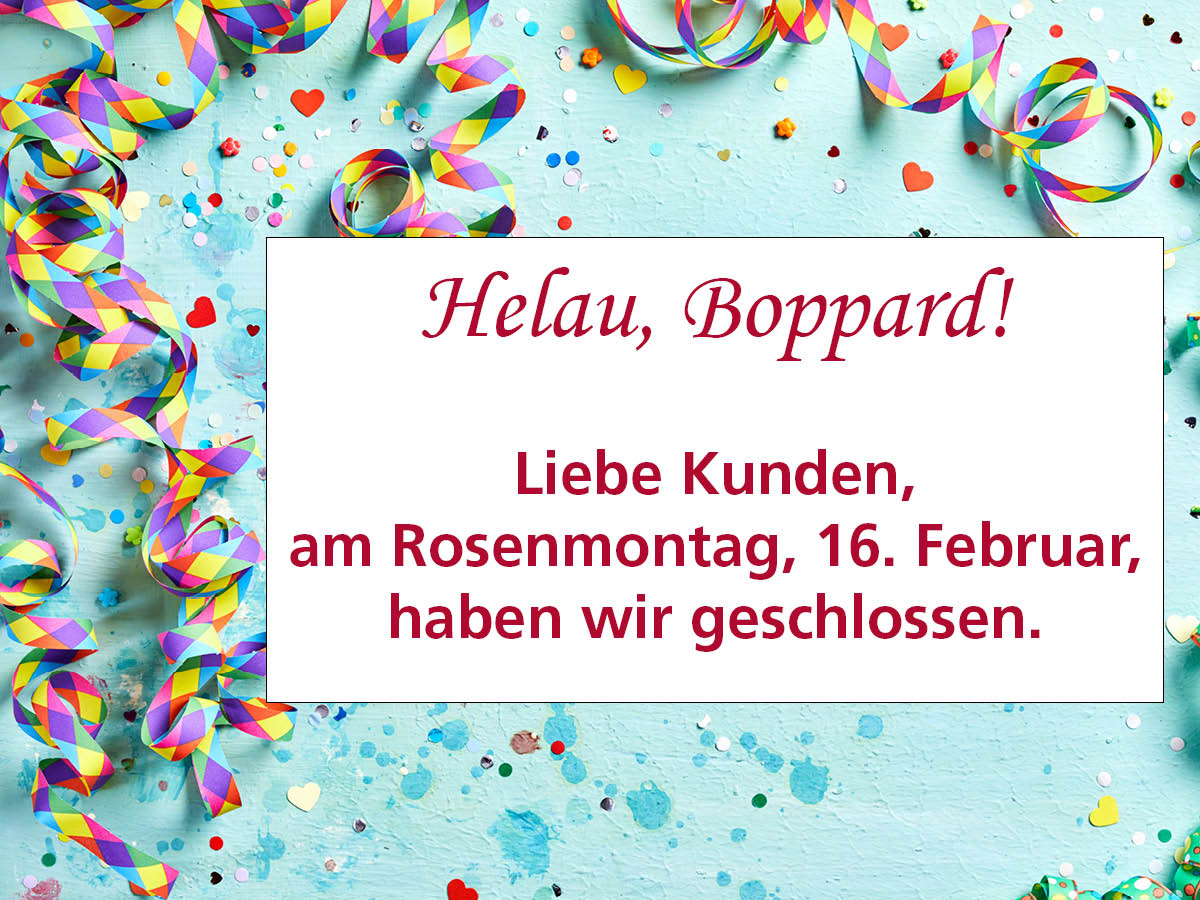 Faschingsöffnungszeiten